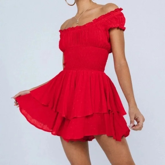 Princess Polly Live Galore Red Romper - Picture 2 of 9